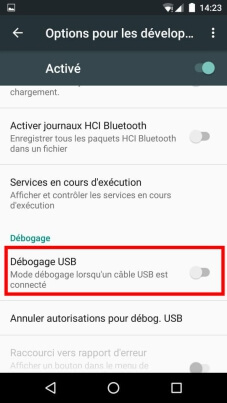 débloquer les options pour les developpeurs Android