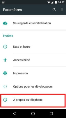 activer options de développement android