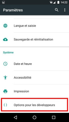 débloquer les options de dévéloppement sur Android