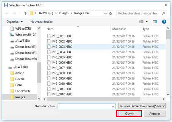 ouvrir dossier heic