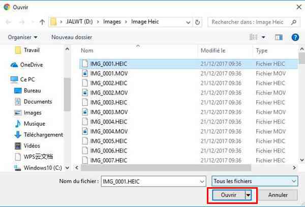 choisir un seul fichier à convertir