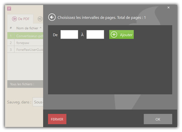 Configurer les fichiers TIFF