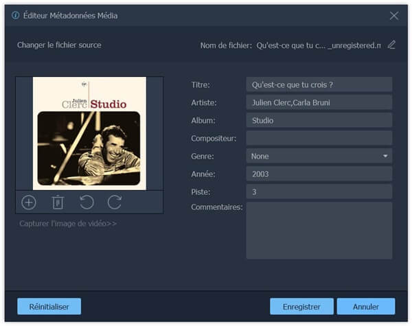éditer les métadonnées de la chanson