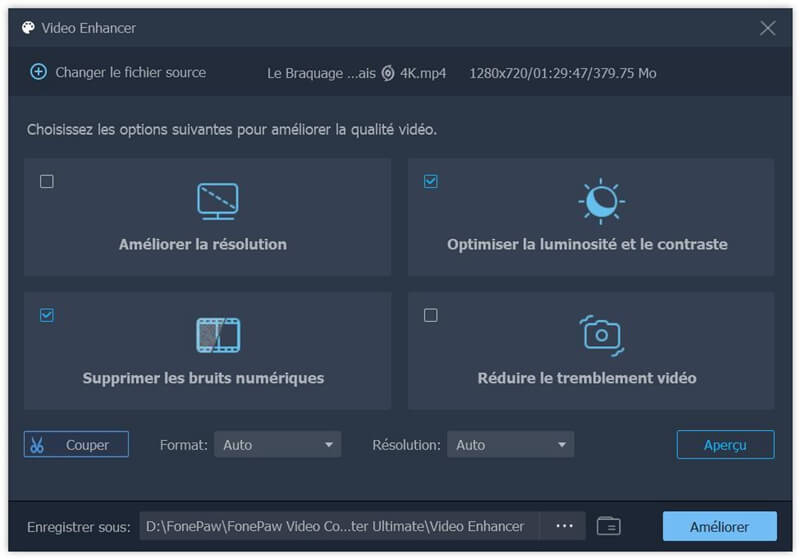 fonctionnalités de video enhancer