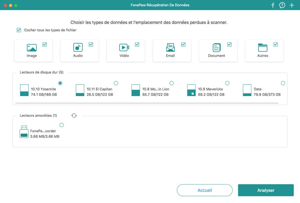 FonePaw Récupération De Données pour Mac