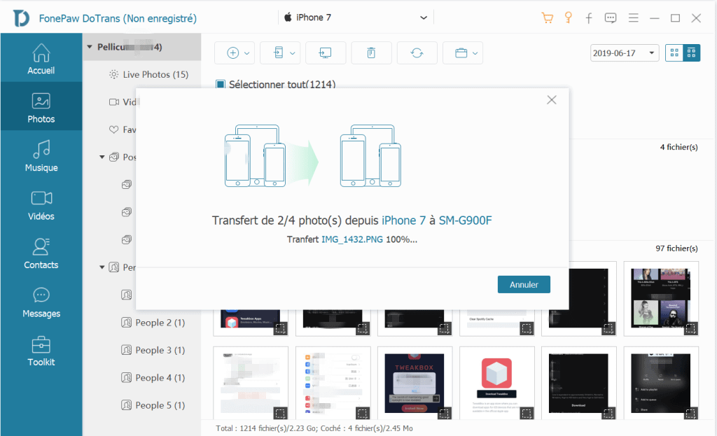 transferer photo android vers pc