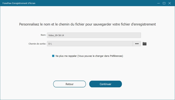 Enregistrer la vidéo enregistrée