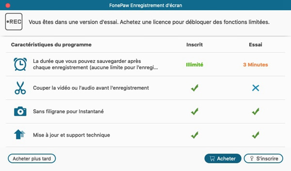 Installer FonePaw Enregistreur d'écran  sur Mac