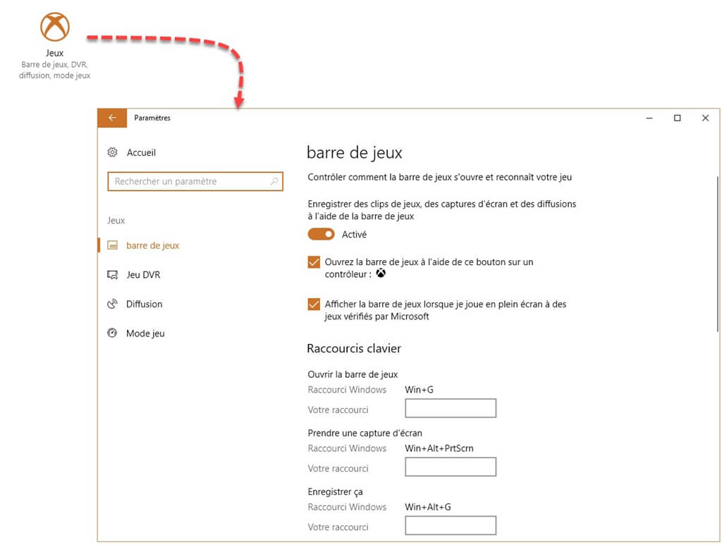 Enregistrer une partie de jeu vidéo sur PC avec le Game DVR et la Barre Jeu de Windows 10