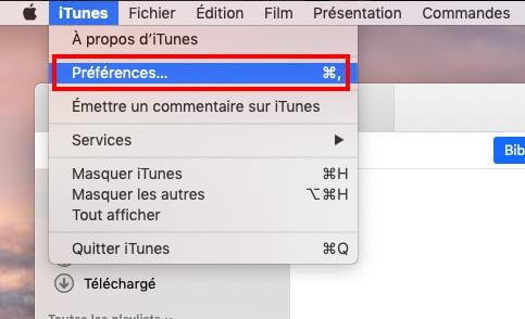 configurer Préférences de iTunes