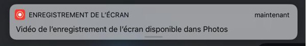 la vidéo prise a bien été enregistrée iPad