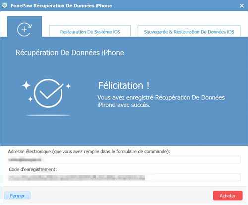 Enregistrer récupération de données iphone 