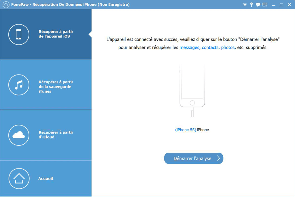 Commencez à analyser votre iPhone