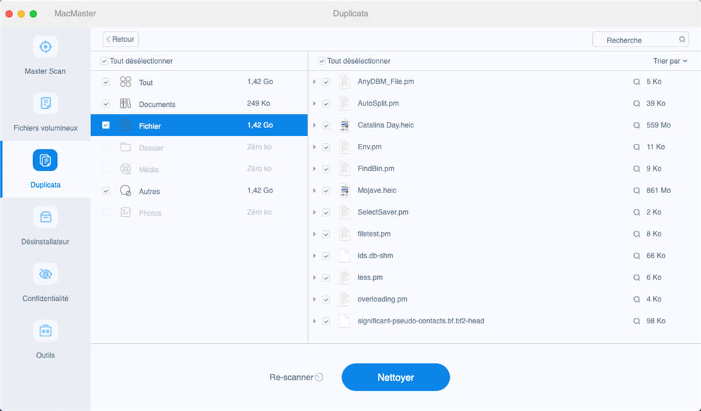 selectionner et supprimer doublon