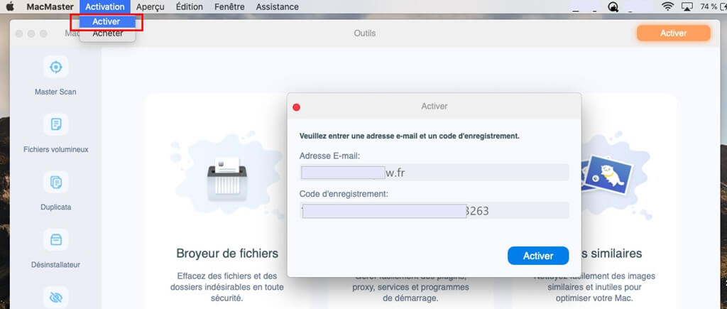 enregistrer MacMaster pour optimiser mac