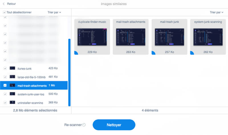 Sélectionner les images de mauvaise qualité à supprimer