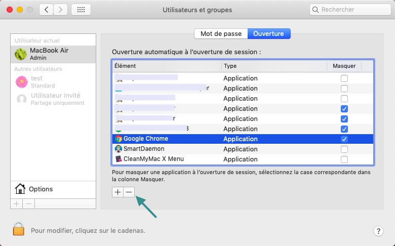 Supprimer les éléments de démarrage sur Mac