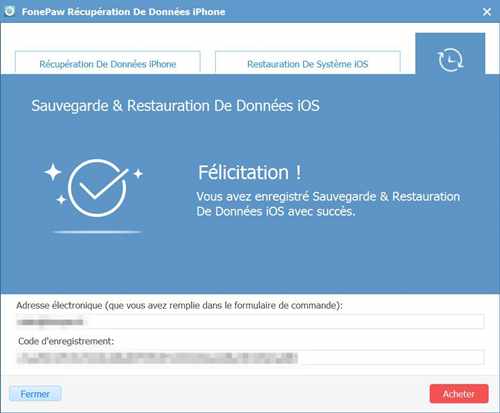 Enregistrer sauvegarde et restauration de données ios