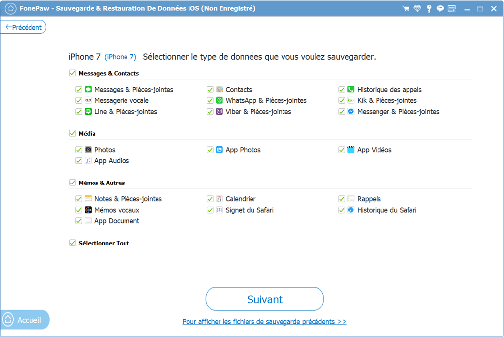 Sauvegarde de données iOS