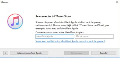 entrer votre compte itunes