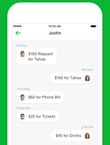 Square Cash imessage