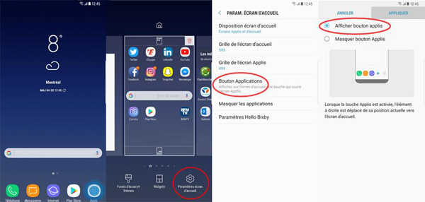 Activer le bouton d'application sur Galaxy S8