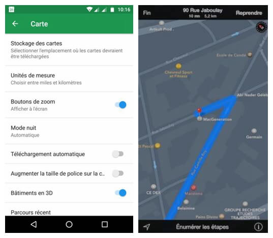 Activer le mode nuit de Google Maps sur Android