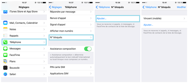 bloquer numero iphone