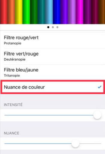 Ajuster « Filtres de couleur » 