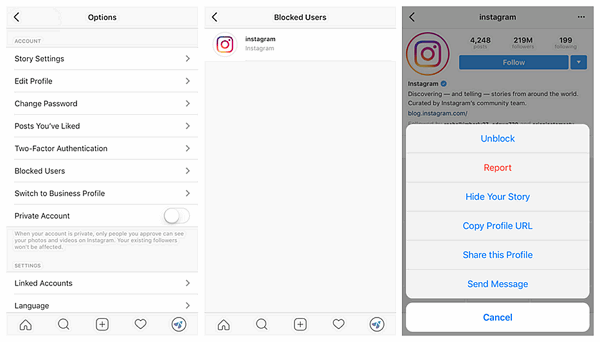 debloquer utilisateur instagram