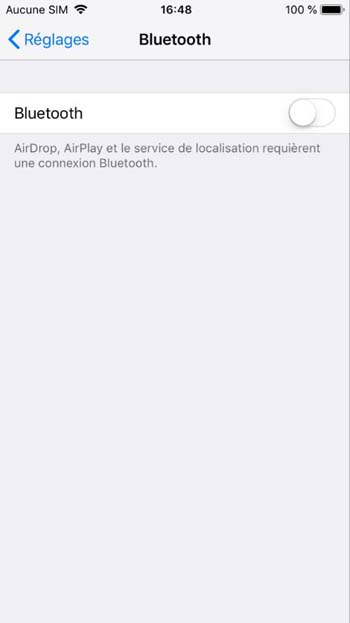 Désactivez Bluetooth