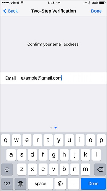 email pour Vérification à deux étapes