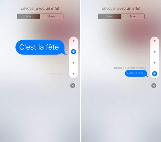 effet imessage ios 10