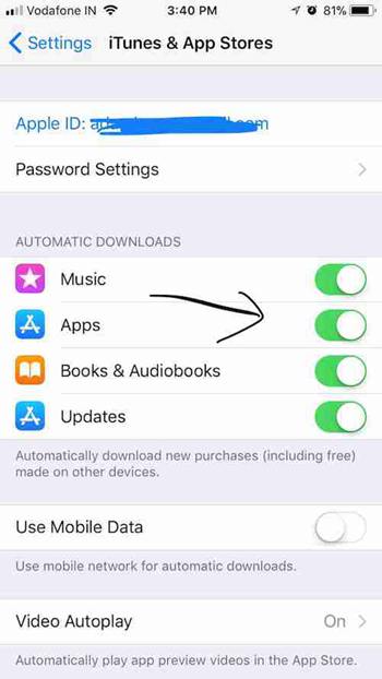 Désactivez les téléchargements automatiques sur iPhone