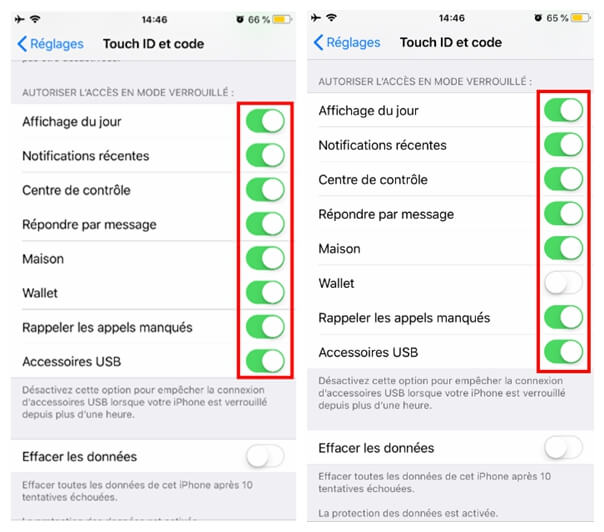 Désactiver Wallet et Siri