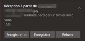 Recevoir avec le « Partage de proximité »