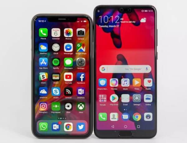 iPhone X et HUAWEI P20 Pro