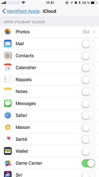 synchroniser des contacts avec iCloud sur iPhone