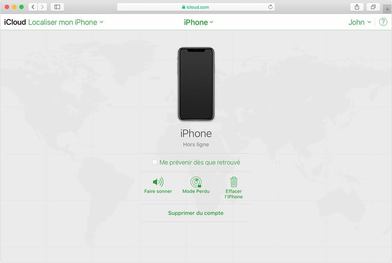 Supprimer l'iPhone du compte