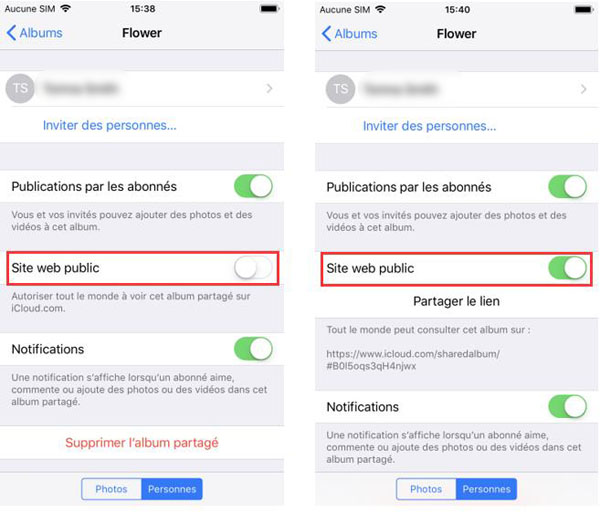 Activer l’option « Site web public »