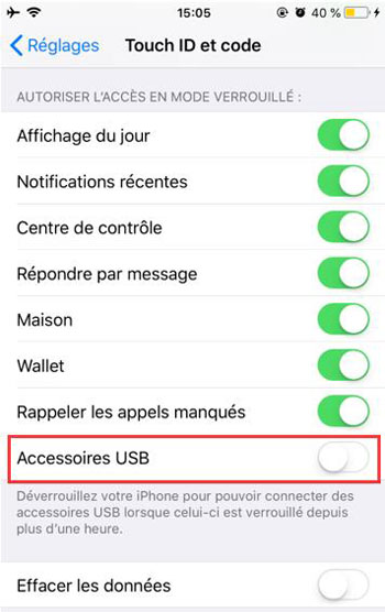 Arrêter un périphérique USB 