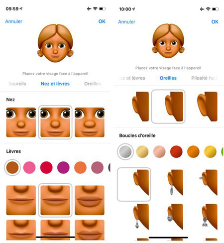 Modifier les détails d'un Memoji