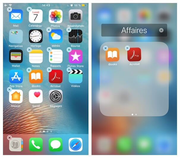 déplacer application dans un dossier sur votre iPhone