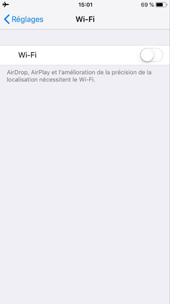 Désactivez le Wi-Fi sur votre appareil