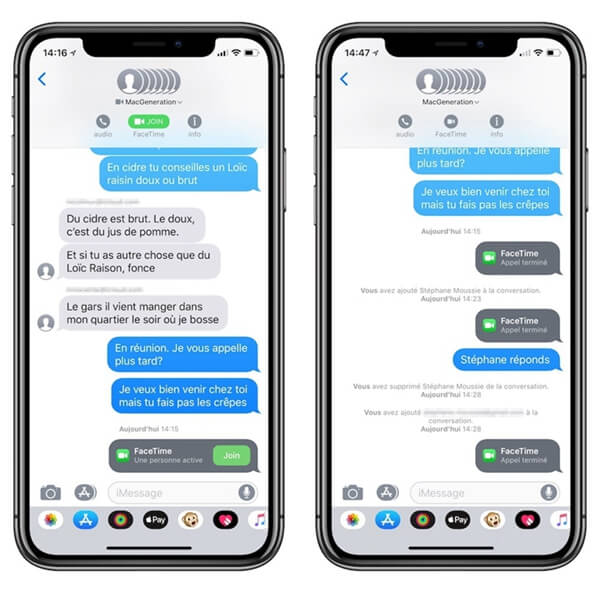 lancer Groupe FaceTime via iMessage