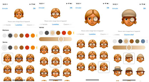 Modifier les détails d'un Memoji