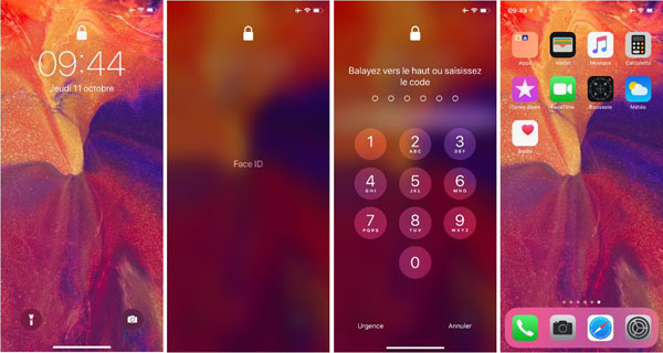 Le déverrouillage avec Face ID après un échec