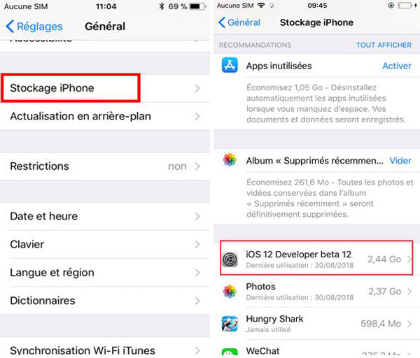 Supprimer la mise à jour logicielle sur iOS