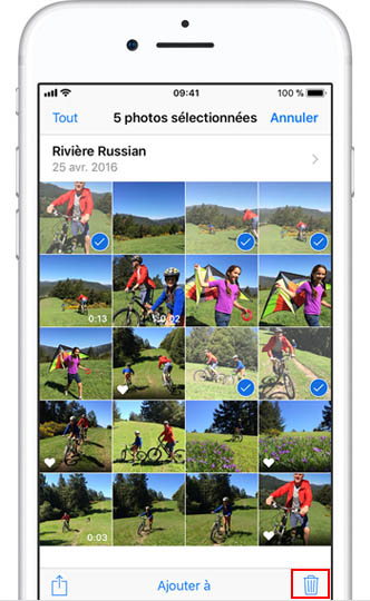 supprimer plusieurs photos en même temps sur un iPhone
