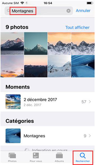 Utiliser la recherche dans l’application Photos